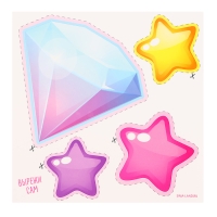 Декор на стену «Единорог», 5 карточек в комплекте Декор на стену «Единорог», 5 карточек в комплекте