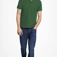 Рубашка поло мужская с контрастной отделкой Practice 270, зеленый/белый, размер L