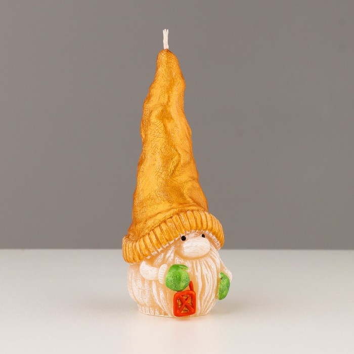Свеча декоративная Свеча декоративная "Сказочный гномик", 5,2х5,8х13,2 см, металлик