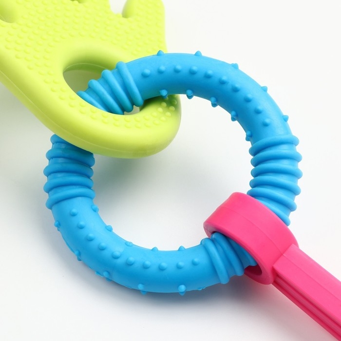 Игрушка жевательная Игрушка жевательная "Всегда вместе!", TPR, 18,5 см, ладошка/круг/ключ