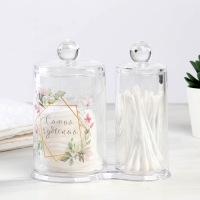 Органайзер для хранения ватных палочек и дисков &laquo;Самой чудесной&raquo;, 13,5 х 14 см, прозрачный