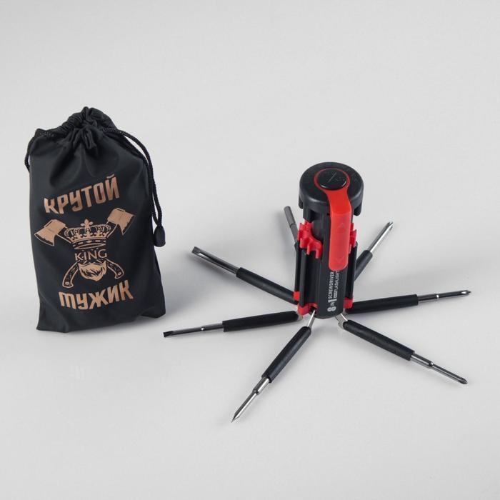 Фонарь многофункциональный, мультитул 8 в 1 Фонарь многофункциональный, мультитул 8 в 1 "Крутому мужику", 12 х 4 см, 3 ААА