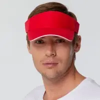 Козырек Active, красный с белым кантом