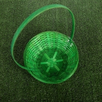 Корзина плетёная, бамбук, зелёная, низкая Корзина плетёная, бамбук, зелёная, низкая