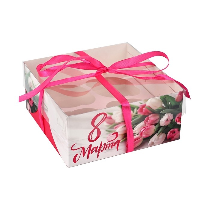 Коробка для капкейка &laquo;Нежность&raquo;, 16 х 16 х 7.5 см