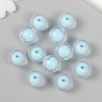 Бусины для творчества пластик "Голубые" глянец набор 30 гр  d=1,6 см