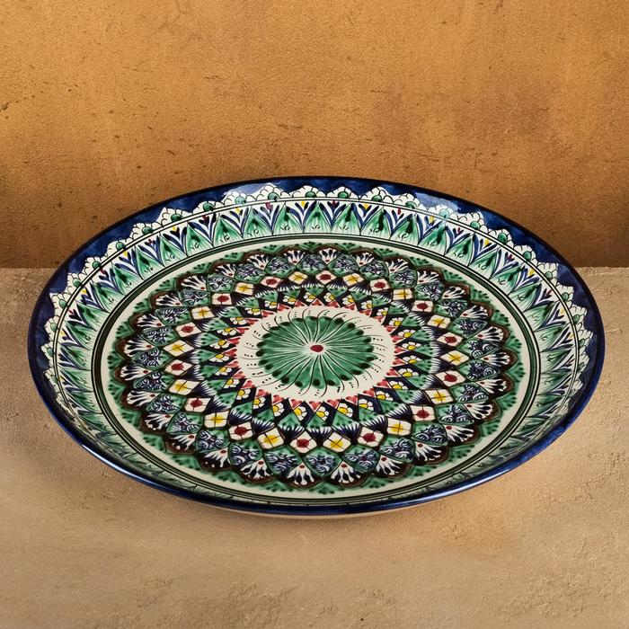 Ляган Риштанская Керамика Ляган Риштанская Керамика "Узоры", 36 см, синий