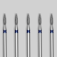 Фрезы алмазные для маникюра &laquo;Пламя&raquo;, средняя зернистость, d 2 &times; 8 мм, 5 шт