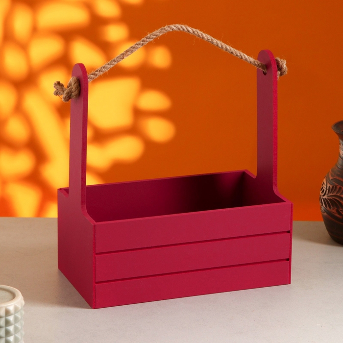 Набор кашпо деревянных 3 в 1 (29&times;18&times;33; 25&times;15&times;30; 21&times;12&times;23) "Аром", Бордо