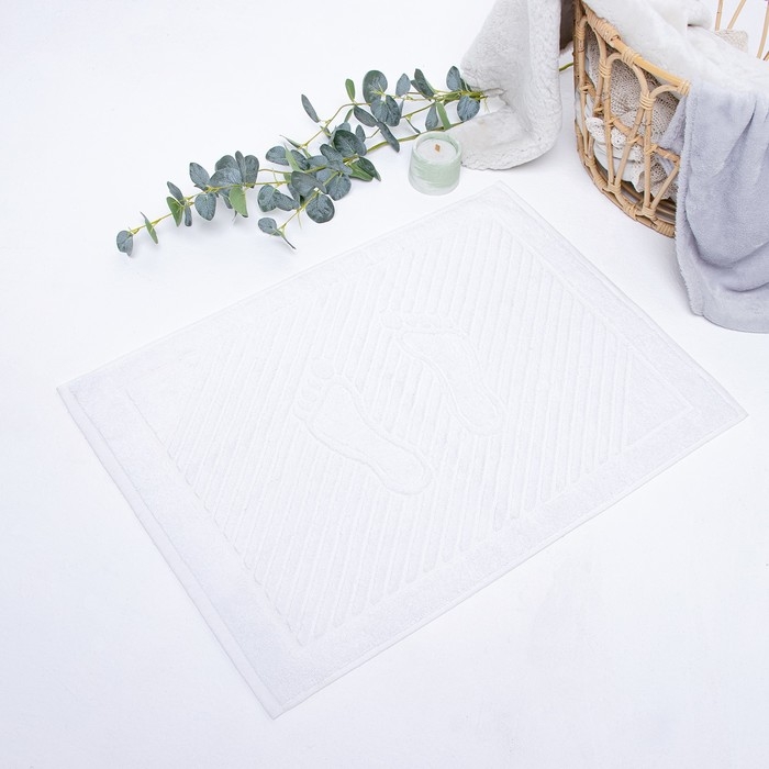 Полотенце для ног 50х70см, белый, 700г/м, хл100% Полотенце для ног 50х70см, белый, 700г/м, хл100%