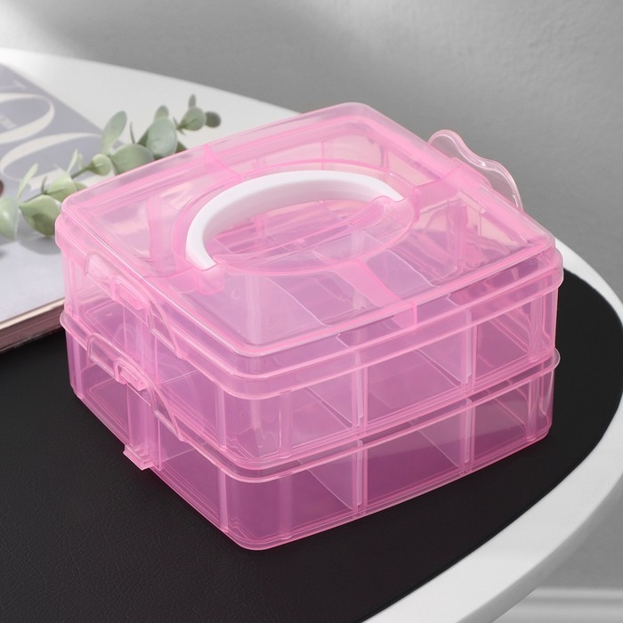 Органайзер для хранения, 2 яруса, 12 ячеек, 16&times;15&times;9 см, цвет МИКС