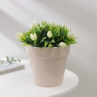 Кашпо для цветов со вставкой &laquo;Порто&raquo;, 1 л, цвет жемчужный