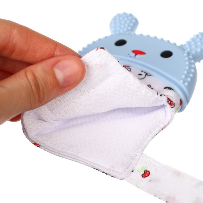 Прорезыватель-рукавичка «Зайка», цвет голубой/зеленый, Крошка Я Прорезыватель-рукавичка «Зайка», цвет голубой/зеленый, Крошка Я