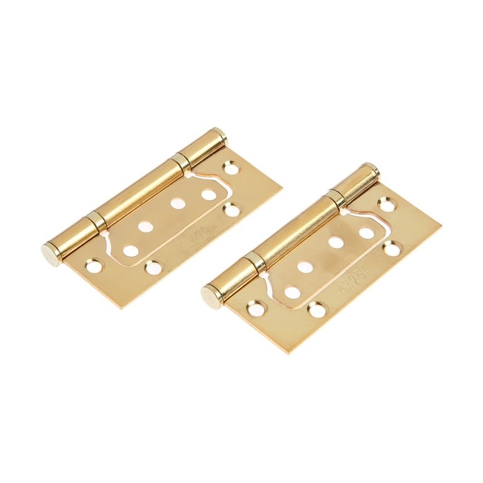 Петля-бабочка ТУНДРА, 100х70х2.0 мм, универсальная, без врезки, цвет золото, 2 шт. Петля-бабочка ТУНДРА, 100х70х2.0 мм, универсальная, без врезки, цвет золото, 2 шт.