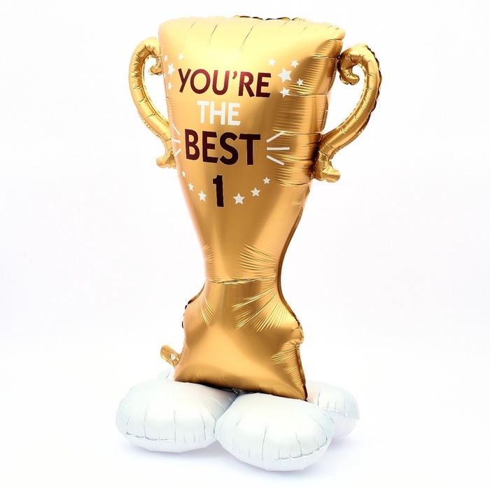 Шар фольгированный 62" &laquo;Кубок. Ты лучший&raquo;, на подставке