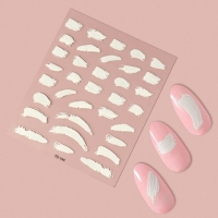 Наклейки для ногтей &laquo;Мазки&raquo;, объёмные, цвет белый