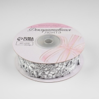 Лента фигурная «Ветвь», 26 мм, 9 ± 0,5 м, цвет серебряный Лента фигурная «Ветвь», 26 мм, 9 ± 0,5 м, цвет серебряный