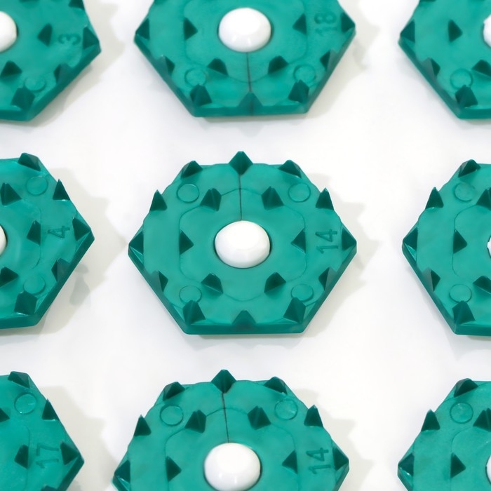 Ипликатор-коврик, основа ПВХ, 360 модулей, 56 &times; 62 см, цвет прозрачный/зелёный