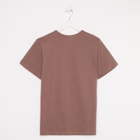 Футболка мужская с принтом, цвет светло-коричневый, размер 46