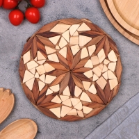 Подставка под горячее "Мозаика", 20 см, микс дерева, можжевельник Подставка под горячее "Мозаика", 20 см, микс дерева, можжевельник