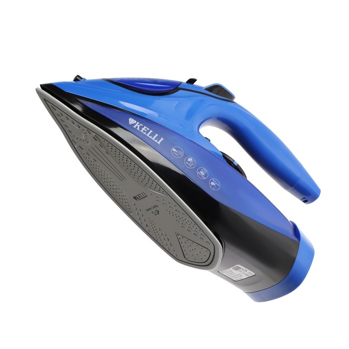 Утюг KELLI KL-1650С, 2600 Вт, керамическая подошва, беспроводной, 320 мл, синий Утюг KELLI KL-1650С, 2600 Вт, керамическая подошва, беспроводной, 320 мл, синий