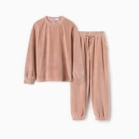 Костюм детский (свитшот, брюки) KAFTAN Plushy р.36 (134-140), бежевый