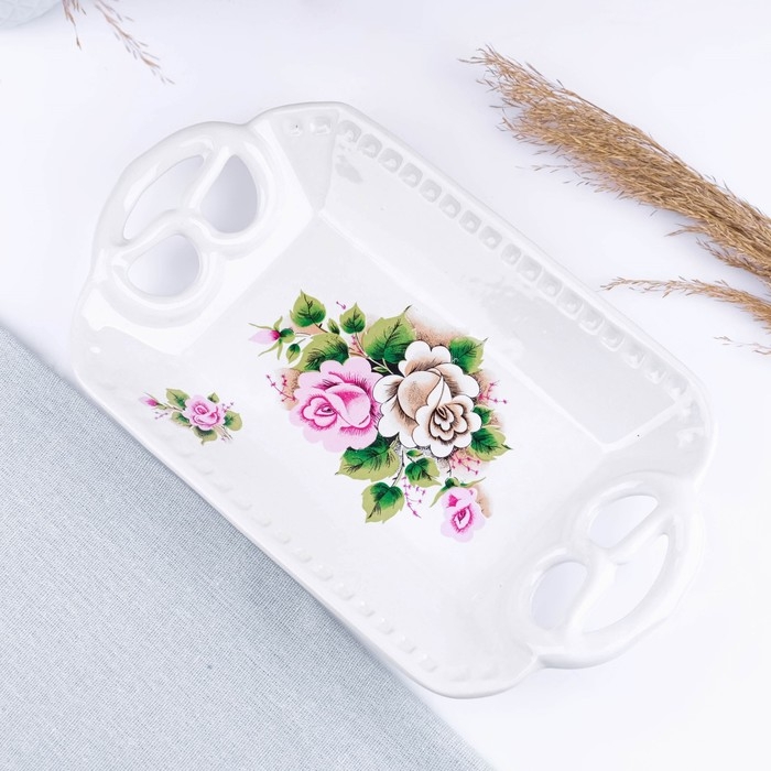 Хлебница Хлебница "Роспись" белая 32х18см БЕЛЫЙ МИКС