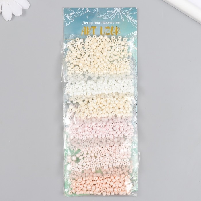 Бисер круглый 6/0 Бисер круглый 6/0 "Облако" жемчужные 6 цветов х 20 гр 20х8 см