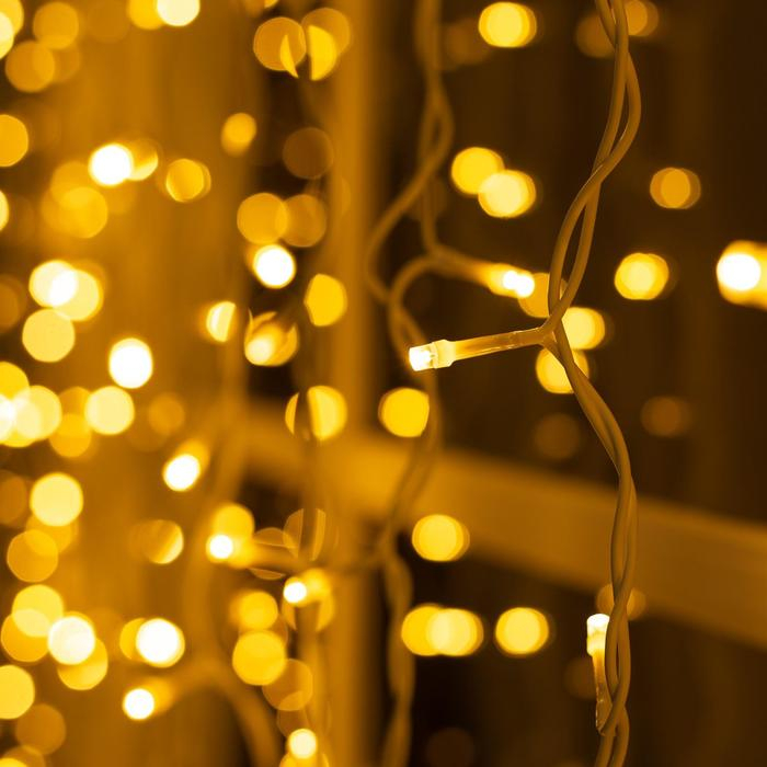 Гирлянда &laquo;Занавес&raquo; 2 &times; 1.5 м, IP44, УМС, белая нить, 360 LED, свечение тёплое белое, 220 В
