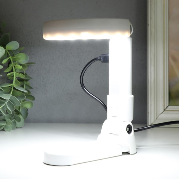 Лампа-лупа  х5 х11 для творчества LEDx18 от 3АAA+ USB линзы d=2 см и 7,5 см 11х9х22,8 см