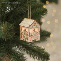Ёлочная игрушка «Домик с колокольчиками», от батареек, свечение тёплое белое Ёлочная игрушка «Домик с колокольчиками», от батареек, свечение тёплое белое
