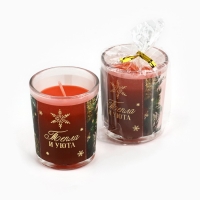 Свеча с калькой новогодняя «Тепла и уюта» на Новый год на Новый год, аромат ваниль,5х6х5 см Свеча с калькой новогодняя «Тепла и уюта» на Новый год на Новый год, аромат ваниль,5х6х5 см