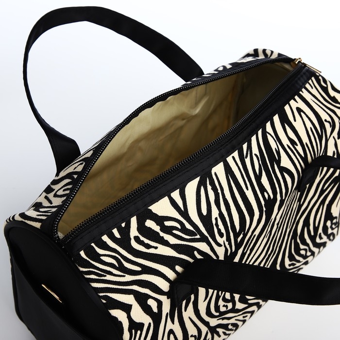 Косметичка на молнии, цвет чёрный/бежевый Косметичка на молнии, цвет чёрный/бежевый