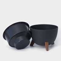 Кашпо на ножках «Флориан», 4,2 л, d=25 см, h=18,5 см, цвет графитовый Кашпо на ножках «Флориан», 4,2 л, d=25 см, h=18,5 см, цвет графитовый