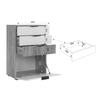 Комод "Бери" 600х353х863 дуб крафт золотой/графит