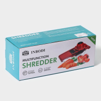 Тёрка с лотком Доляна Vegan, 6 насадок, 30&times;10,5&times;11 см, цвет зелёный, овощечистка металлическая, цвет красный