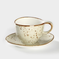 Чайная пара фарфоровая Samold &laquo;Хорека Графит&raquo;, 250 мл, 12х9х7 см, 2 предмета