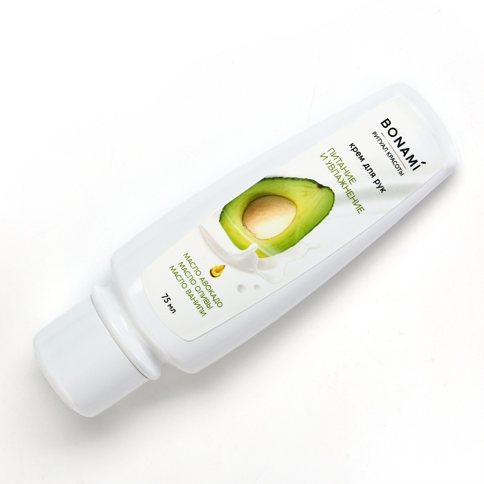 Крем для рук с маслом авокадо, оливы и ванили, питание и увлажнение, 75 мл, BONAMI Крем для рук с маслом авокадо, оливы и ванили, питание и увлажнение, 75 мл, BONAMI