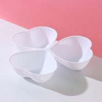 Менажница Доляна &laquo;Сердечки&raquo;, 3 секции, 23&times;21,5 см, цвет МИКС