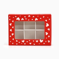 Коробка складная под 6 конфет &laquo;Я тебя люблю!&raquo;, 13,5 х 9,8 х 3,8 см