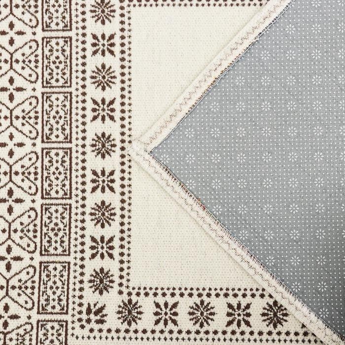 Коврик для ванной SAVANNA &laquo;Лия&raquo;, 60&times;90 см, цвет бело-коричневый