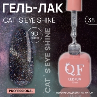 Гель лак для ногтей &laquo;CAT`S EYE SHINE&raquo;, 3-х фазный, 10 мл, LED/UV, цвет серебристый (38)