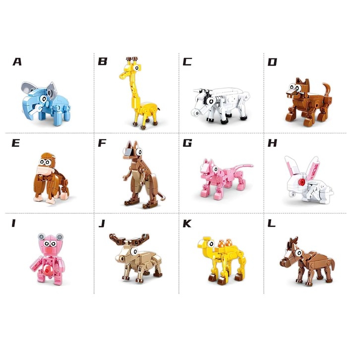 Конструктор в яйце &laquo;Животные&raquo;, 12 видов, МИКС