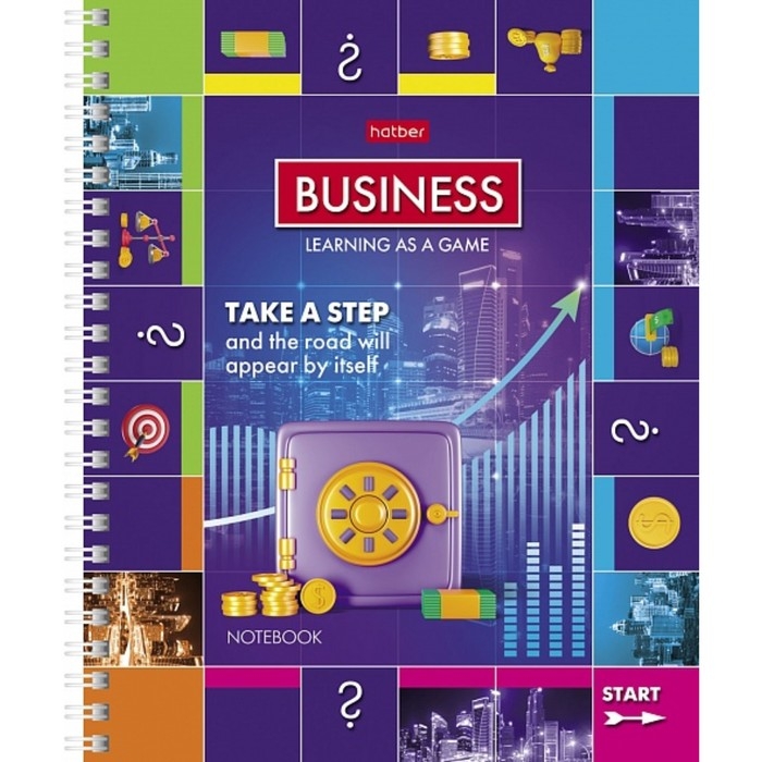 Тетрадь 80 листов в клетку на гребне Тетрадь 80 листов в клетку на гребне "Монополия", обложка мелованный картон, блок офсет 65г/м², 4 вида