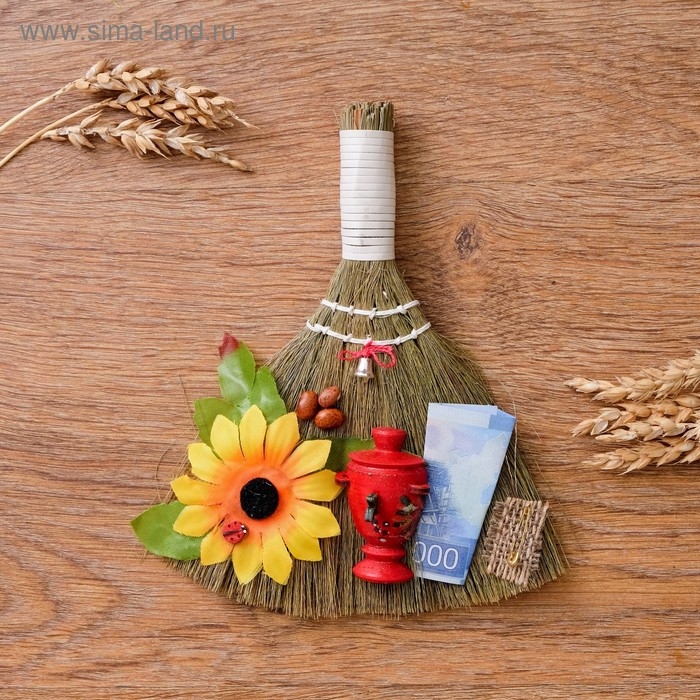 Оберег &laquo;Веник&raquo;, с самоваром, микс