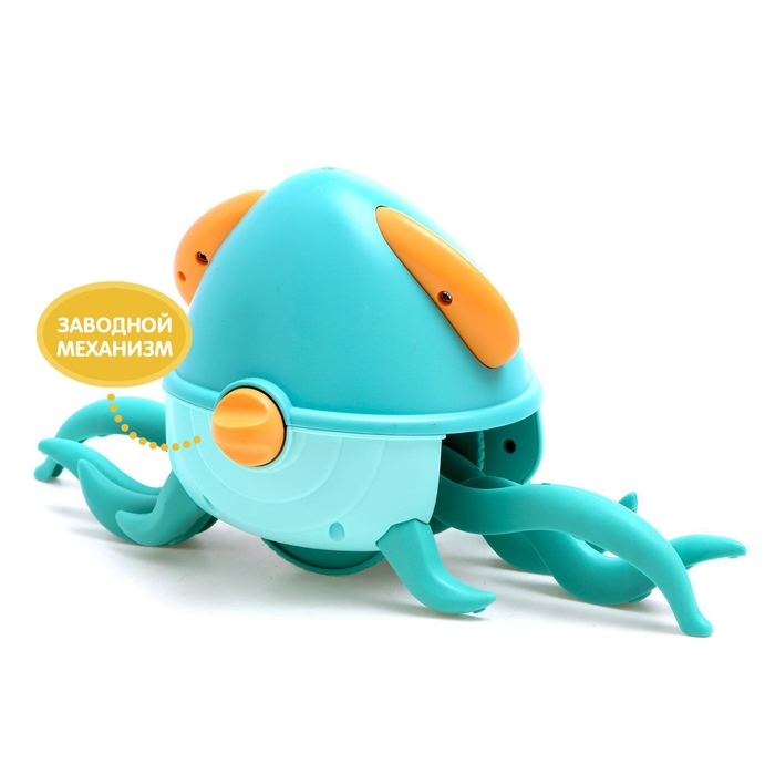 Каталка на верёвке «Осьминог», водоплавающая, цвет бирюзовый Каталка на верёвке «Осьминог», водоплавающая, цвет бирюзовый