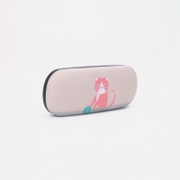 Футляр для очков на хлопушке, длина 16 см, цвет бежевый Футляр для очков на хлопушке, длина 16 см, цвет бежевый