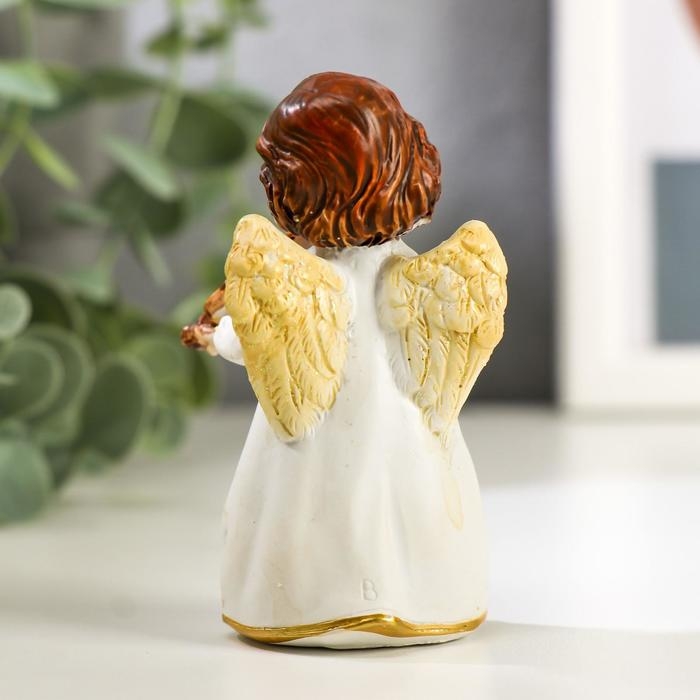 Сувенир полистоун "Ангелочек в платье, с скрипкой/мандолиной" МИКС 8х3,8х3,6 см