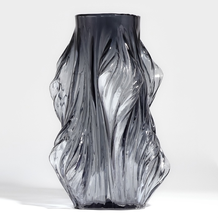 Ваза для цветов &laquo;Лючия&raquo; из прозрачного черного стекла 26,5 х 8 х 8 см