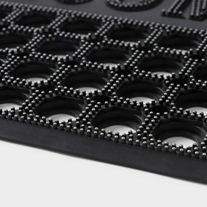 Коврик придверный ячеистый Доляна, 44,5&times;75 см, цвет чёрный